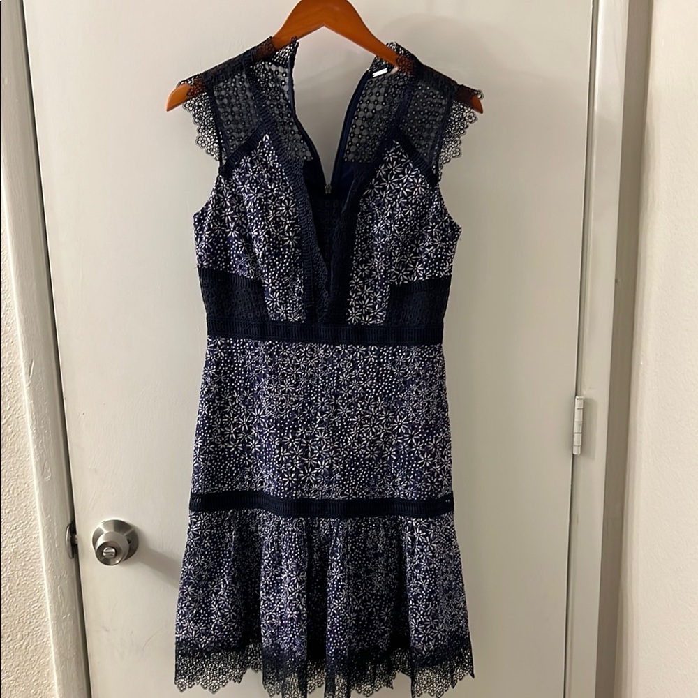 Elie Tahari Navy Lace Women's Bag